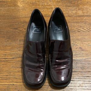 Women’s Burgundy Leather Loafers